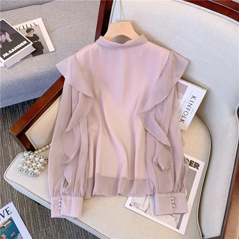 Высококачественная Женская Однотонная рубашка в западном стиле с бантом Женский