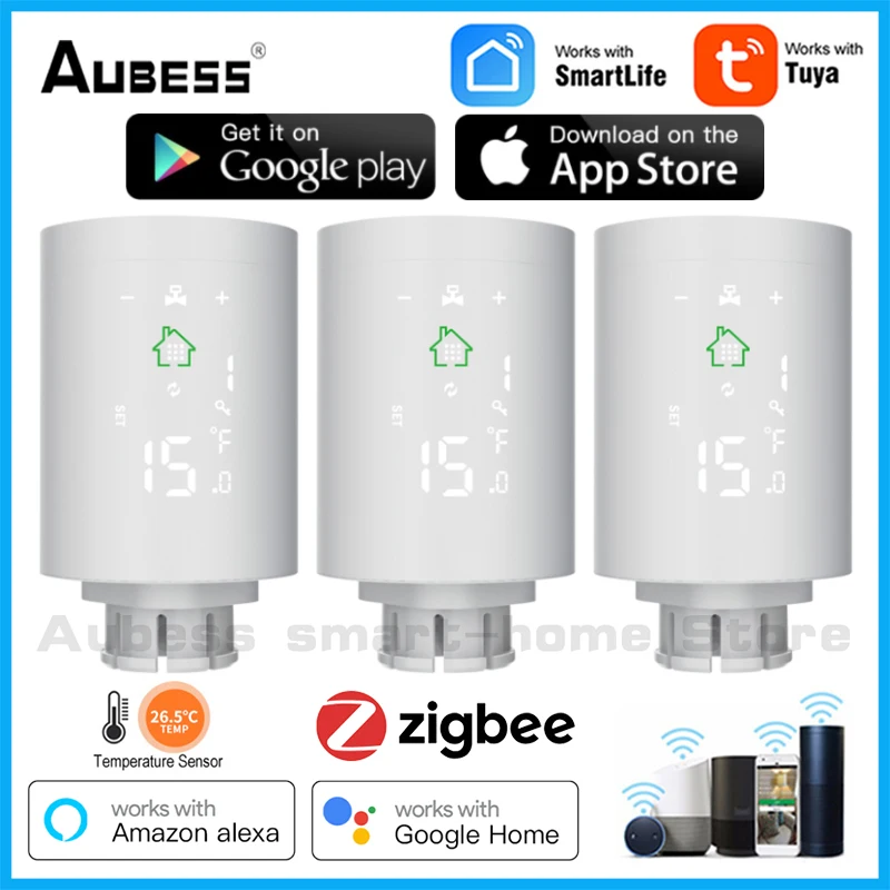 

Термостат ZigBee Smart TRV, привод радиатора, клапан управления через приложение, регулятор температуры, программируемый, Alexa Google