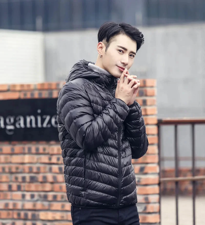 

Мужской легкий пуховик с капюшоном, осенне-зимняя куртка с длинным рукавом, размеры до 138 см, 4XL, 5XL, 6XL, 7XL, 8XL, 6 цветов