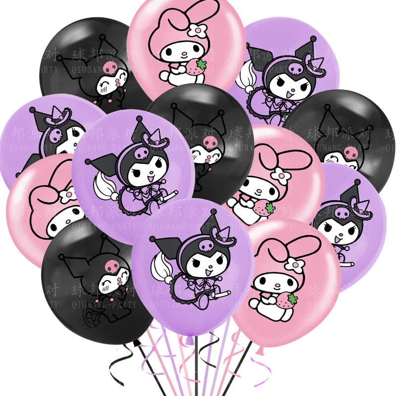 

10/18pcs 12 Inch Kulomi Latex Balloons and My Melody Girls Bow Balloons Happy Birthday Baby Shower Decoration Party Toys