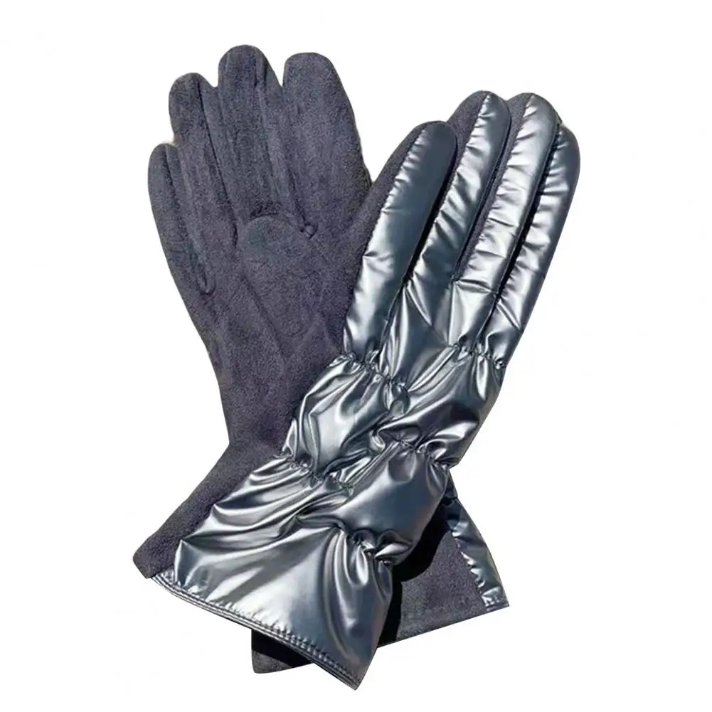 

1 Pair Women Ridding Gloves Full Fingers Touch Screen Anti-slip Thicken Warm Firm Stitching Cycling Women Winter Gloves