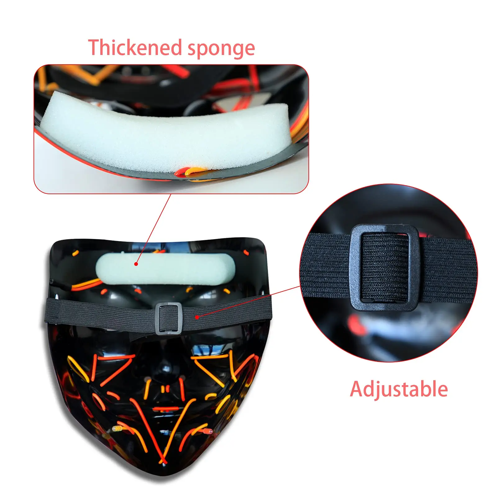 2022 маска на Хэллоуин со светодиодный светильник кой страшная для фестиваля