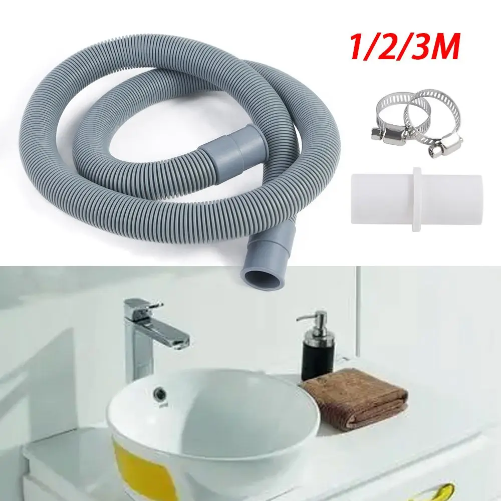 

Universal Washing Machine Dishwasher Drain Waste Hose Extension Pipe Kit 1/2/3M Deodorant Telescopic