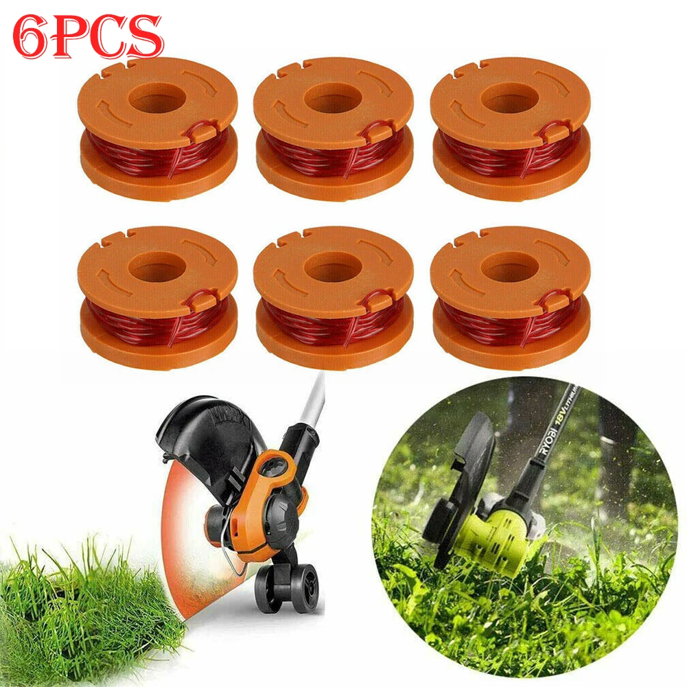 

6Pack Mowing Line 10ft Grass Trimmer Edger Spool Line For WORX WA0010 Replacement String Trimmer Parts Garden Tool Accessories