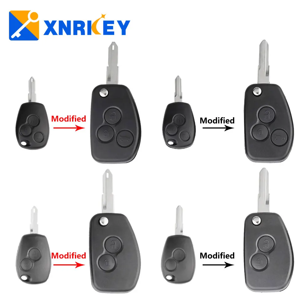 

XNRKEY Flip Folding Remote Car Modified Key Case for Renault Megane 2/3 Button Clio Laguna Kangoo Dacia Modus Logan Espace Shell