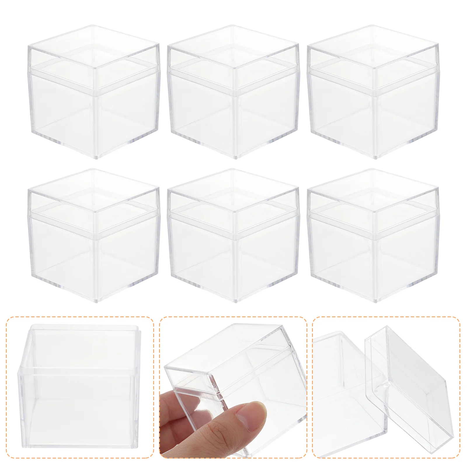 

Box Acrylic Boxes Clear Candy Storage Favor Small Displaywith Gift Container Square Organizer Containers Party Dividers Lid