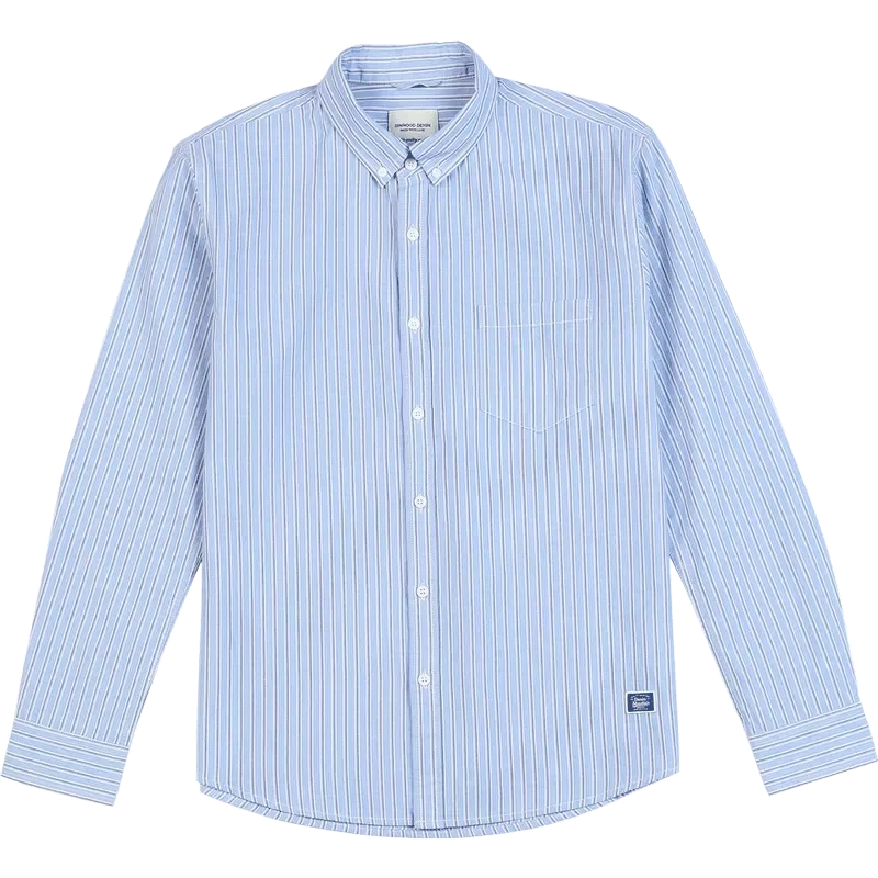 New2022 2022 Spring New Vertical Striped Shirts Men 100% Cotton Casual Shirts Slim Fit Chest Pockets Shirt  SK130123