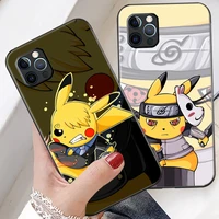 cartoon pikachu phone case for funda iphone 11 12 13 pro max 12 mini x xr xs max 6 6s 7 8 plus soft celular back silicone cover