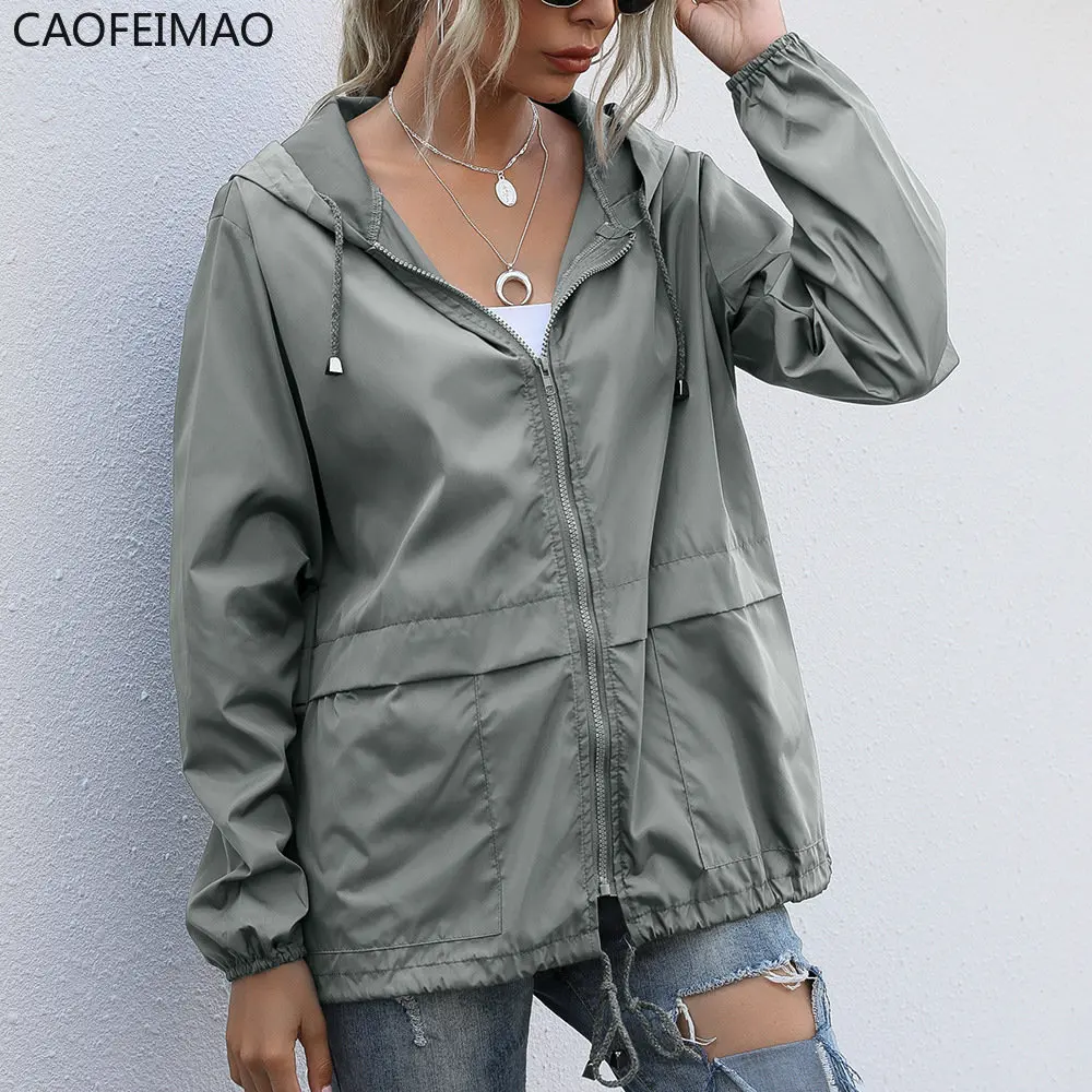 

Women Jacket Tactical Waterproof Windbreaker Jackets Female Hooded Hip-hop Pilot Windproof Coats women's outdoor hiking raincoat