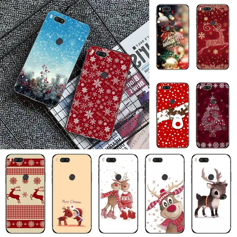 

Christmas New Year Deer Phone Case For Xiaomi Redmi note 7 8 9 11 t s 10 A pro lite funda shell coque cover