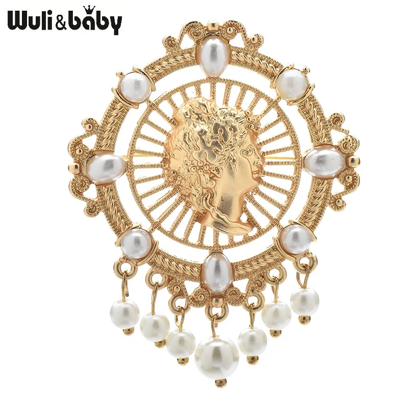 Винтажные женские круглые броши Wuli &amp baby с кисточкой