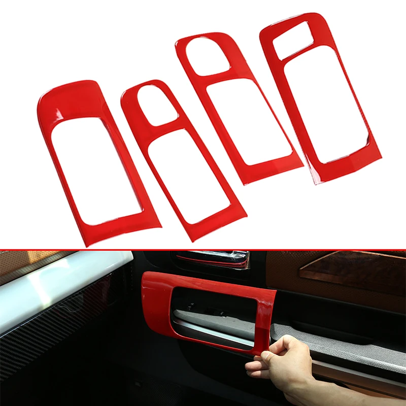 

4 шт./компл. ABS красная крышка рамы внутренней дверной ручки Декор LHD подходит для Toyota Tundra 2014 2015 2016 2017 2018 2019 2020 2021