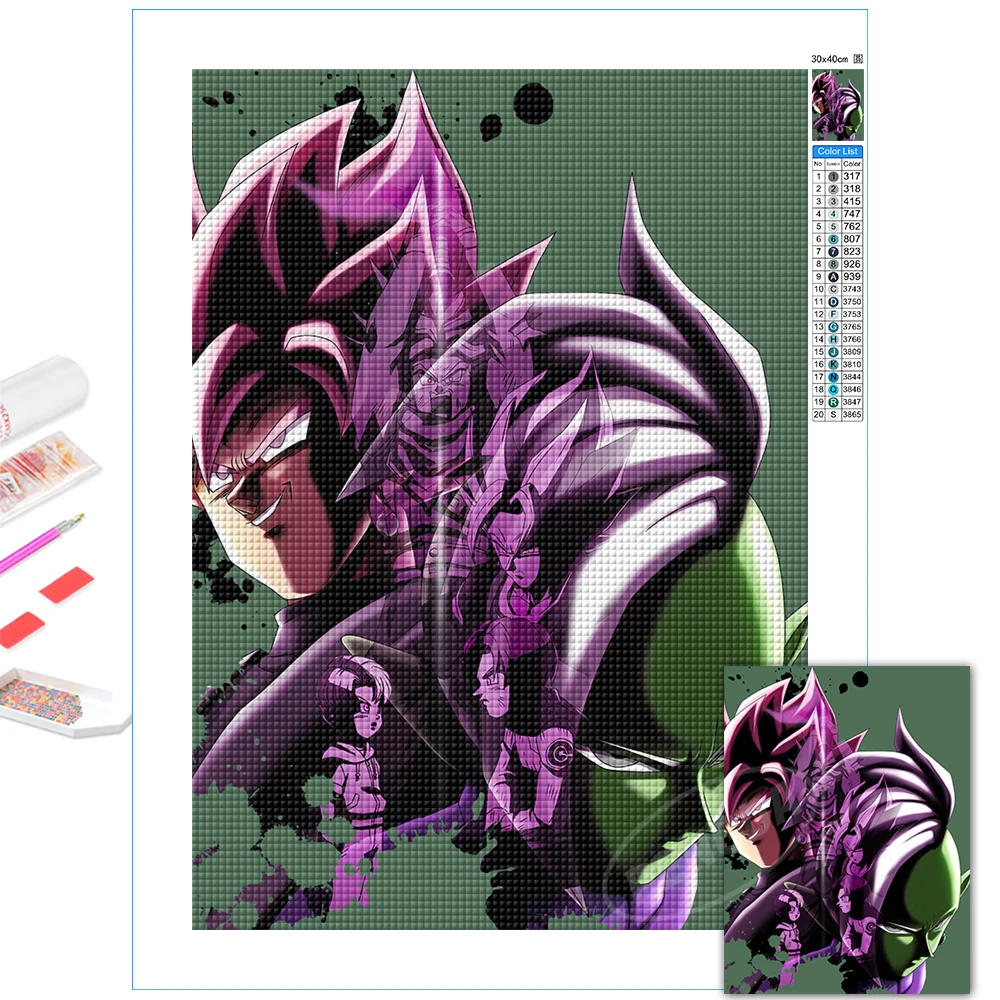 Полностью круглая вышивка Драконий жемчуг замасу и черный Гоку 5D сделай сам