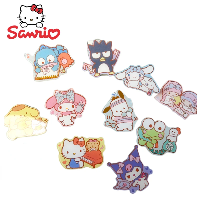 

Hello Kitty Kuromi Cinnamoroll My Melody Sanrio аниме мультфильм брошь кавайная школьная сумка Украшение булавка подарок