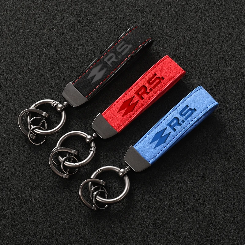 

High Grade Suede Leather Car Keychain For Renault RS Clio Scenic Logan Megane Koleos Sandero Safrane Vel Satis Arkana Car