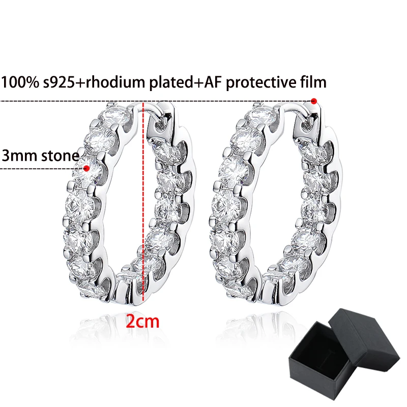 Smyoue – boucles d'oreilles en Moissanite pour femme, plaqué 18k, Total 2,6 ct, bijoux étincelants en argent Sterling 925 pour fête de mariage