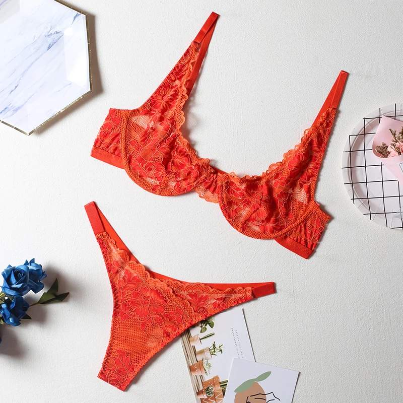 

Сексуальное нижнее белье с глубоким v-образным вырезом, Цветочная вышивка, нижнее белье, бюстгальтер Пуш Ап на косточках, прозрачные эротические короткие комплекты, Интимная оптовая продажа