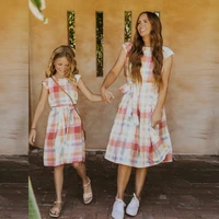 2022 new family matching outfits women girls kids dress parent child casual clothes mother daughter beachwear