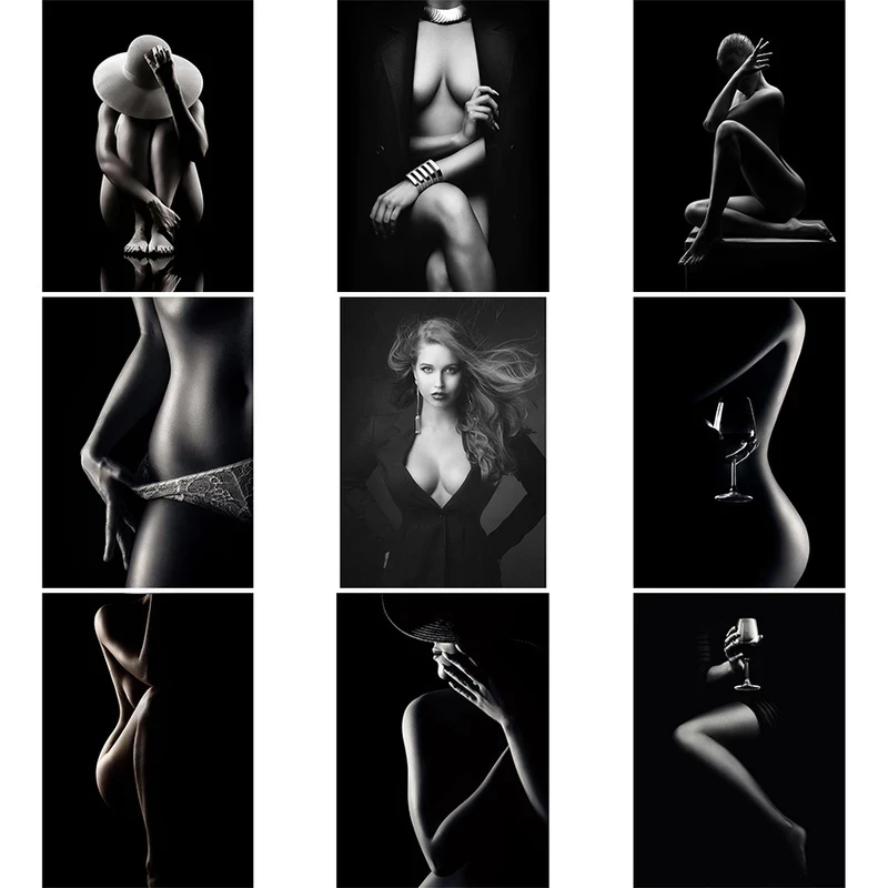 

Modern Black Sexy Nude WomenPosters Canvas Painting and Prints Quadros Wall Art Pictures for Living Room Wall Decoration Cuadro