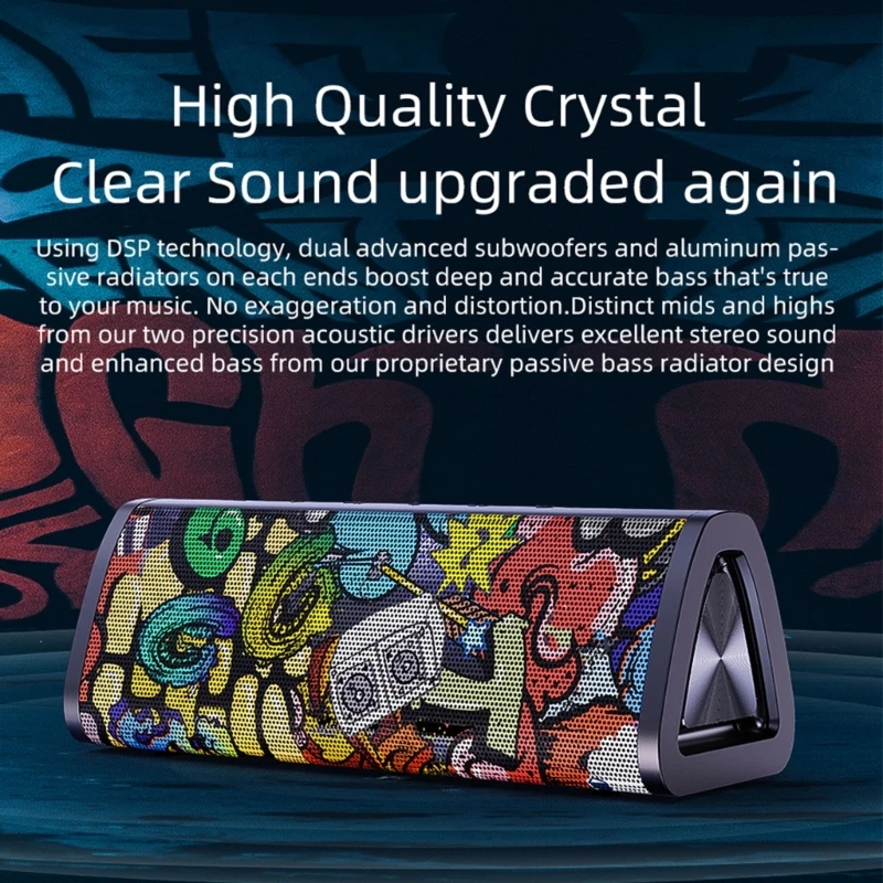 

Portable Bluetooth-compatible Speaker, IPX7 Waterproof Wireless Speaker with 20W Loud Stereo Sound, Outdoor Speakers K1KF