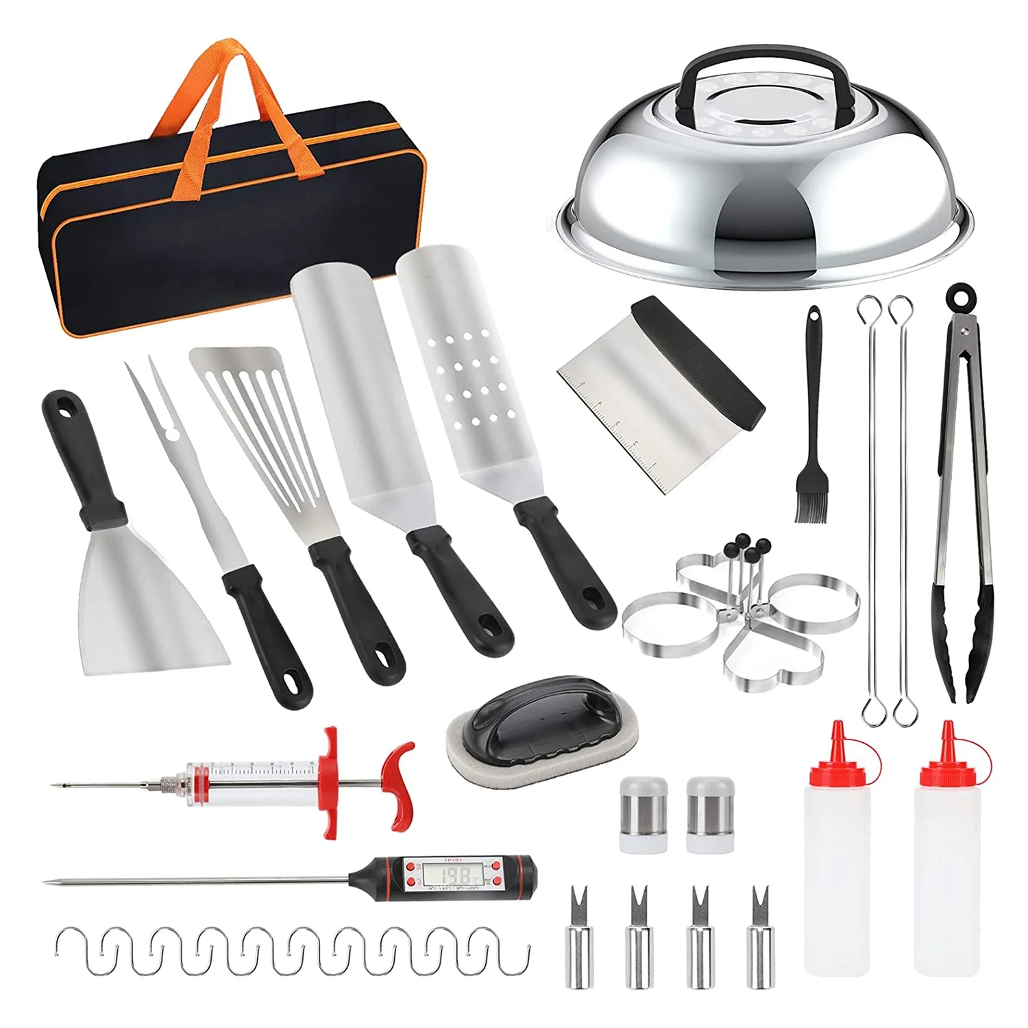 

Набор аксессуаров для гриля, комплект из 39 предметов с плоским верхом, для профессионального гриля, барбекю