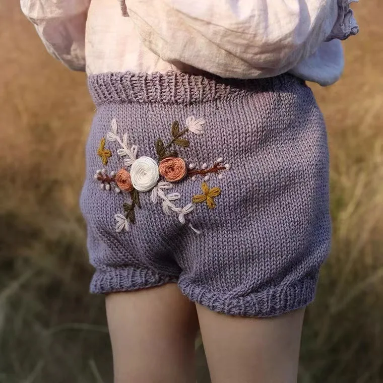 Кардиган для девочек свитер из 100% мериносовой шерсти с вышивкой вручную вязаный