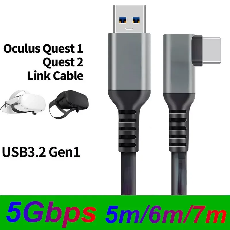 

2022NEW 3.2 5m 6m 7m VR Link USB Type A to USB C Compatible with Smartphone Oculus VR Access