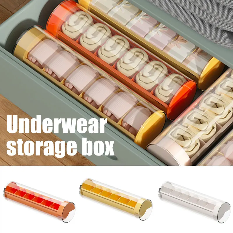 

6 Grids Socks Storage Box Closet Wardrobe Clothes Compartment Boxes Drawer Jeans Socks Separation Organizer Pants Storage Unisex