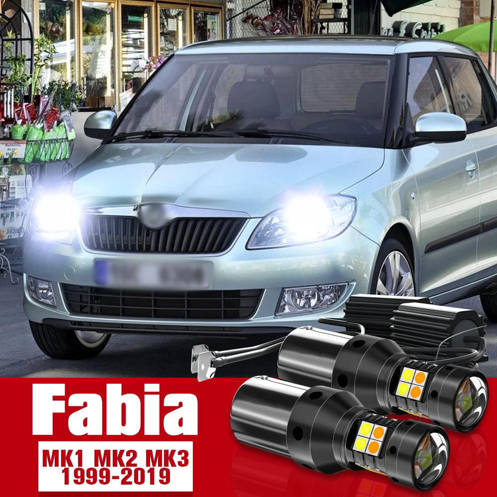 

2pcs Dual Mode Turn Signal+Daytime Running Light Accessories LED DRL For Skoda Fabia 1 2 3 MK1 MK2 MK3 1999-2019 2007 2008 2014