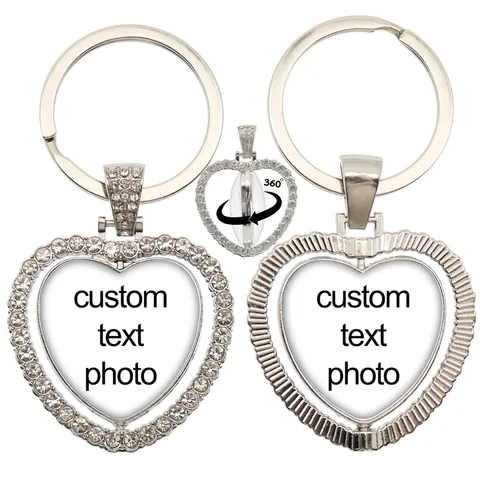 Персонализированный двухсторонний брелок-сердце из цинкового сплава