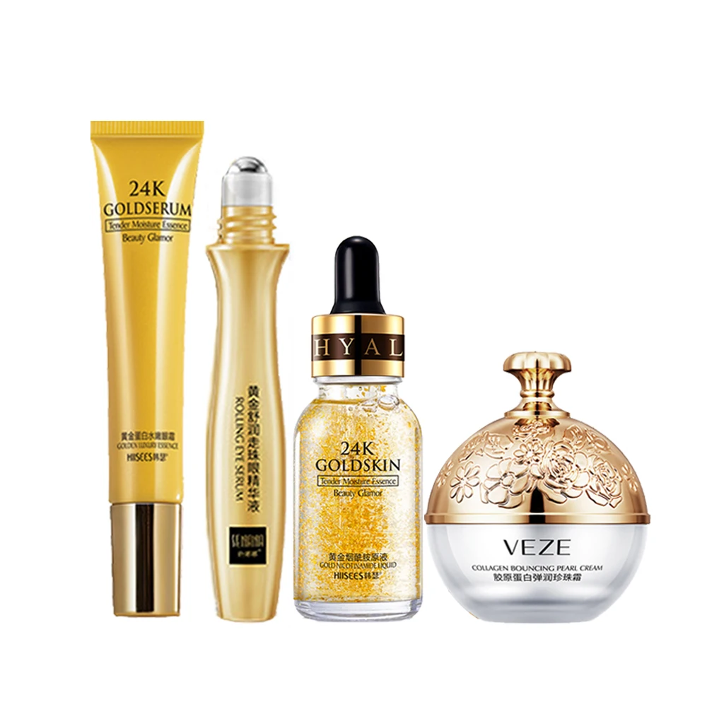 

24K Gold Niacinamide Face Essence Moisturize Repair Skin Care Set Whitening Cream Fade Dark Circle Eye Cream Facial Products Kit