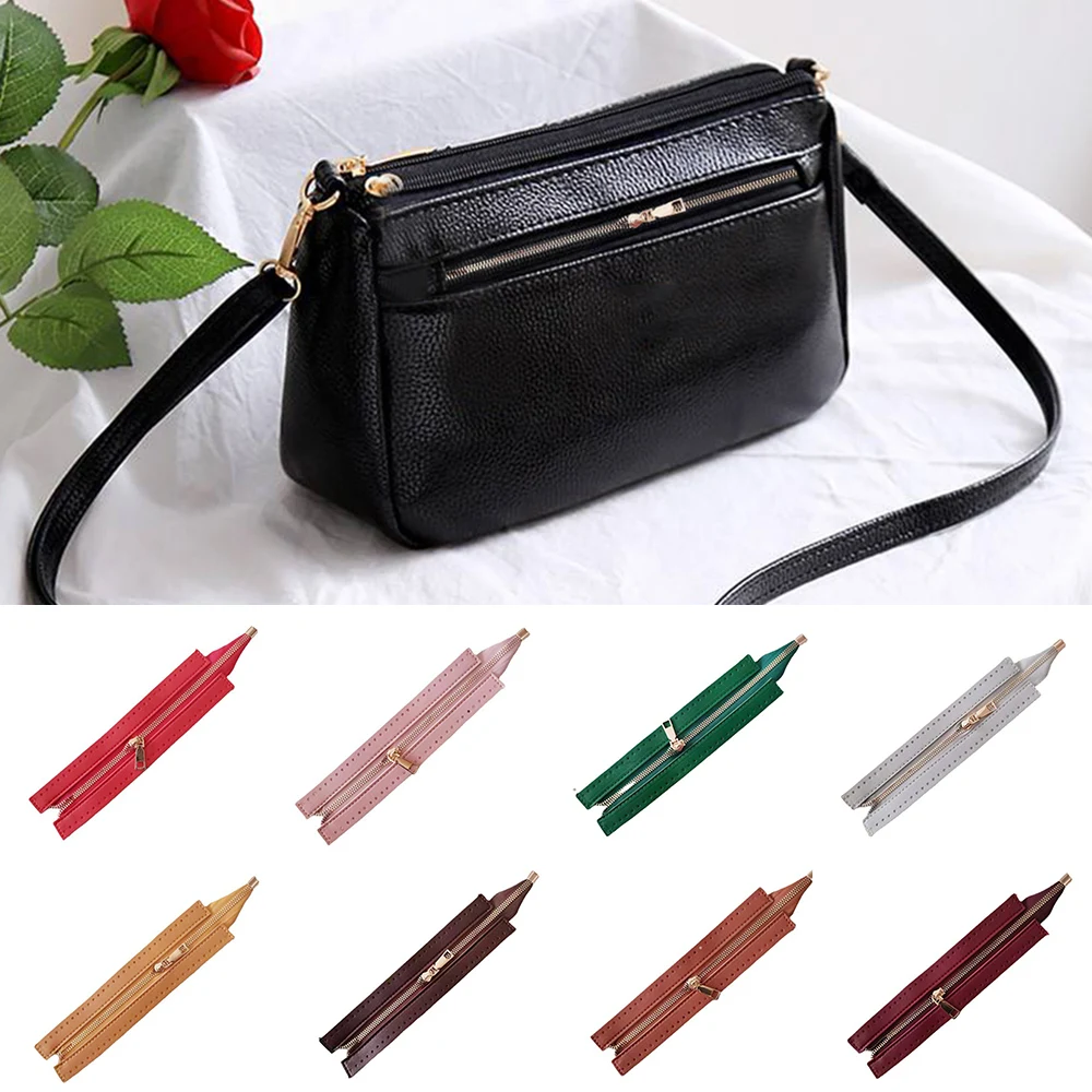 

DIY Sewing Leather Zipper 24cm Bag Accessories Sewing Handbag Craft Sewing Custom DIY Zipper Strong Durable Woven Bag Hardware