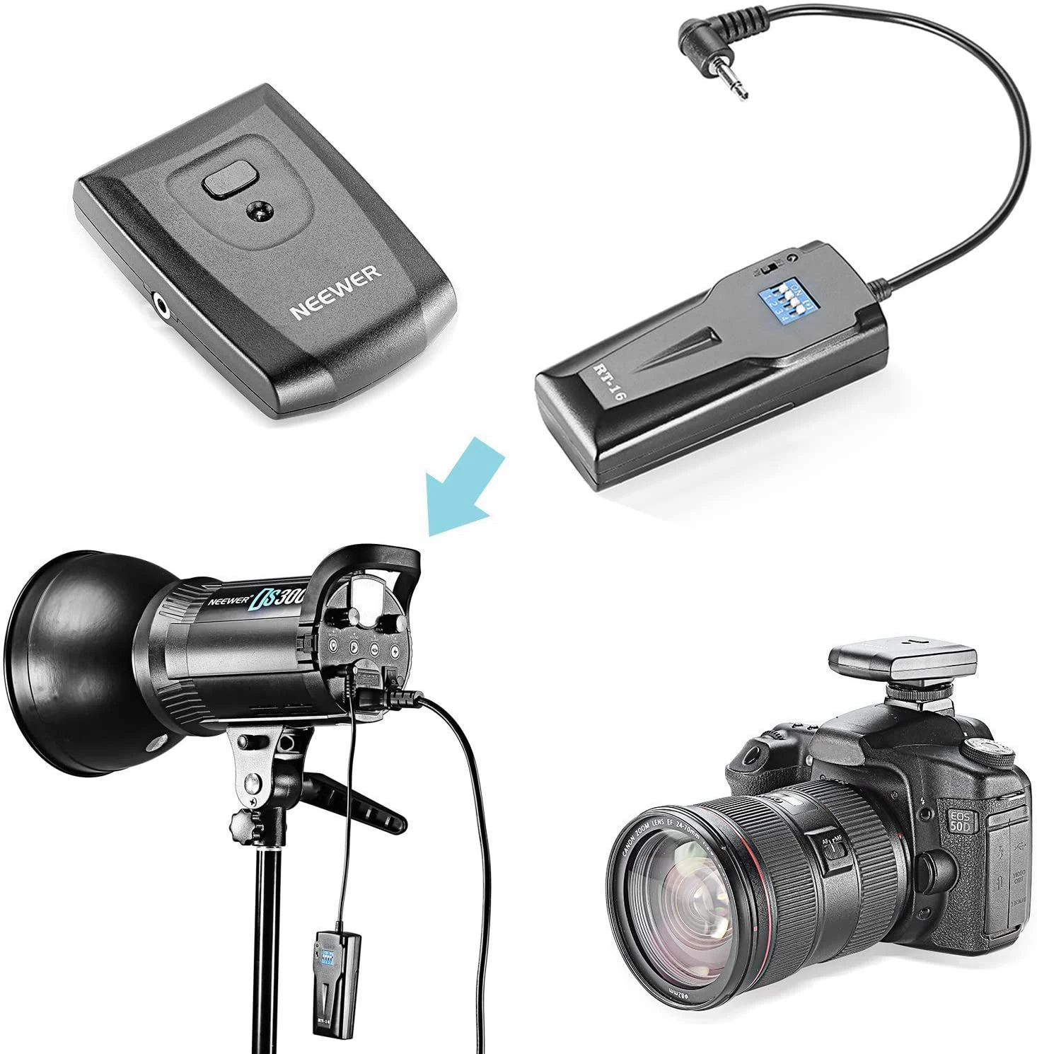 Neewer Wireless STUDIO Flash TRIGGER RT-16 с 3-мя ПРИЕМНИКАМИ 16-канальный |