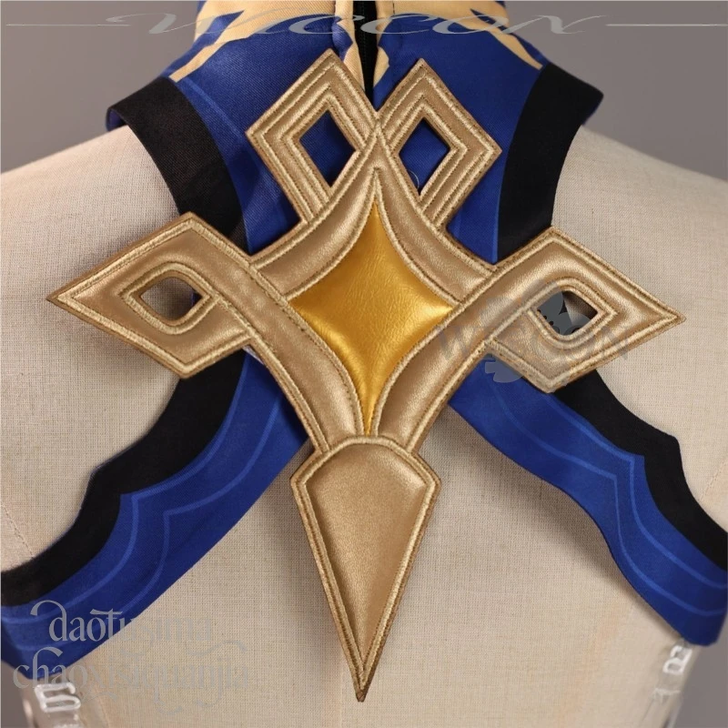 Фото Istaroth Genshin Impact Косплей Костюм Аниме Богиня Белое Синее Винтажное Длинное Платье Хэллоуин Рождество Лолита №4