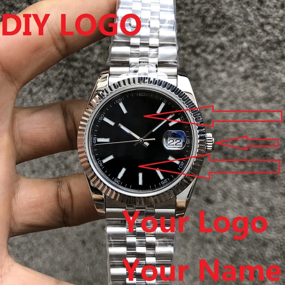 

Men 41mm Luxury Diamond Calendar Automatic Mechanical Watch Sapphire Luminous Stainless Steel Custom Brands Relogio