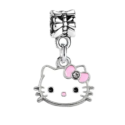 Подвеска Sanrio с мультяшным рисунком, Шарм «Hello Kitty», подходит для браслетов Пандоры, ожерелья, оригинальные женские ювелирные аксессуары «сделай сам» в подарок