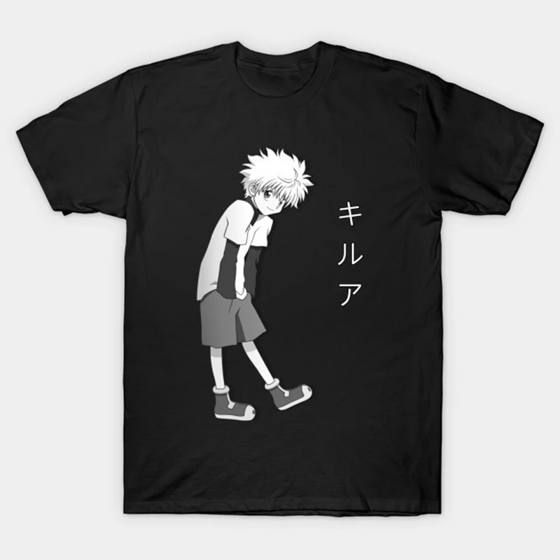 

Japanese Anime Hunter X Hunter Killua Zoldyck Graphic Tshirt Summer Casual Men Short Sleeve Cotton Tops Tee Shirt Cool Harajuku