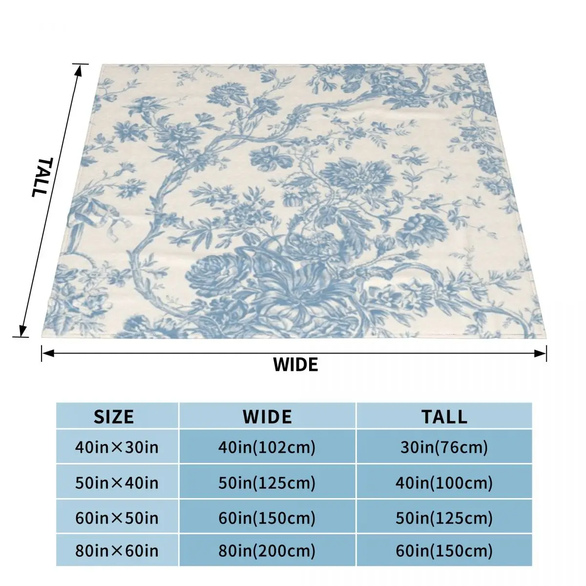 Ультра-мягкое Флисовое одеяло с цветочным рисунком французского синего цвета