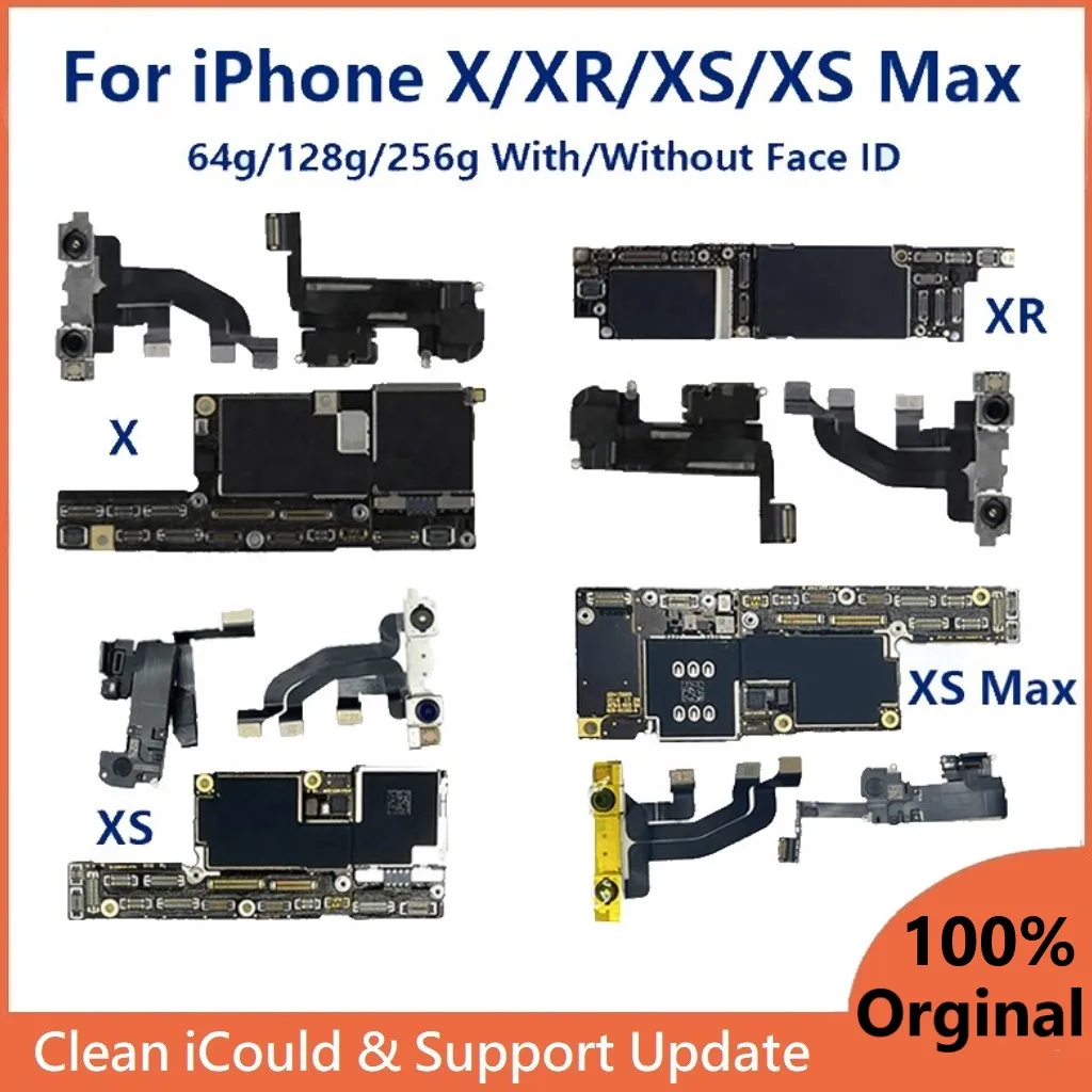 

100% Original Support Update Plate for iPhone X XS MAX XR Motherboard with full chip Main Logic board Clean iCloud 64g/256g