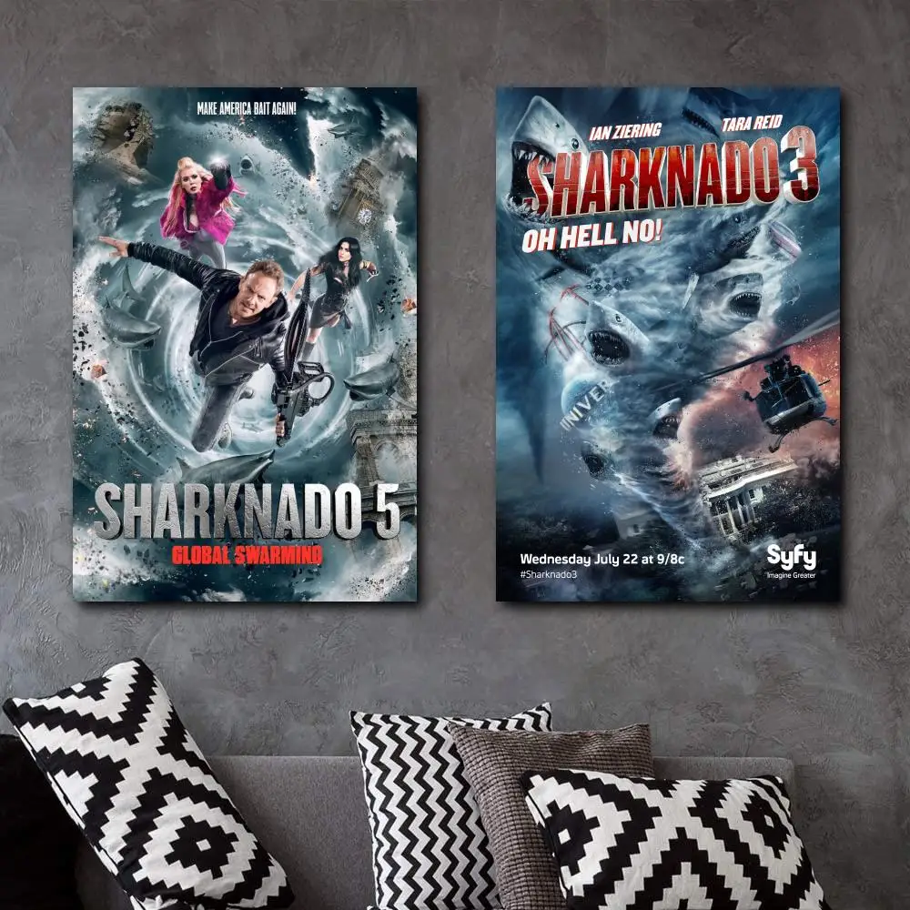 

sharknado TV Movie Print Premium Merchandise Canvas Art Poster and Wall Art Picture Print Modern Family bedroom Decor Posters