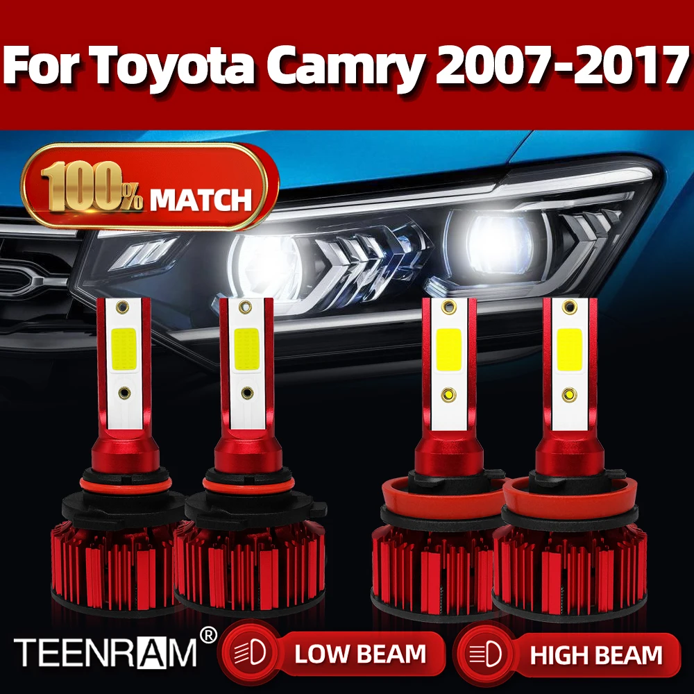 

40000LM супер яркий светодиодный фары лампы H11 9005 HB3 турбо авто фары для Toyota Camry 2007-2012 2013 2014 2015 2016 2017