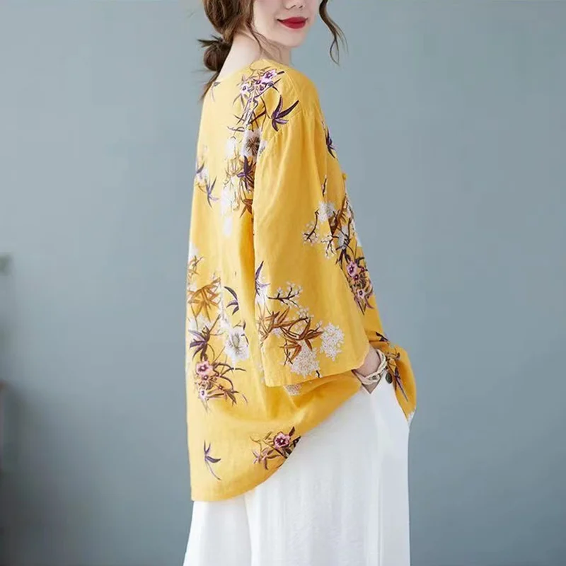 Китайский традиционный Женский Топ свитер на весну и осень женская одежда в