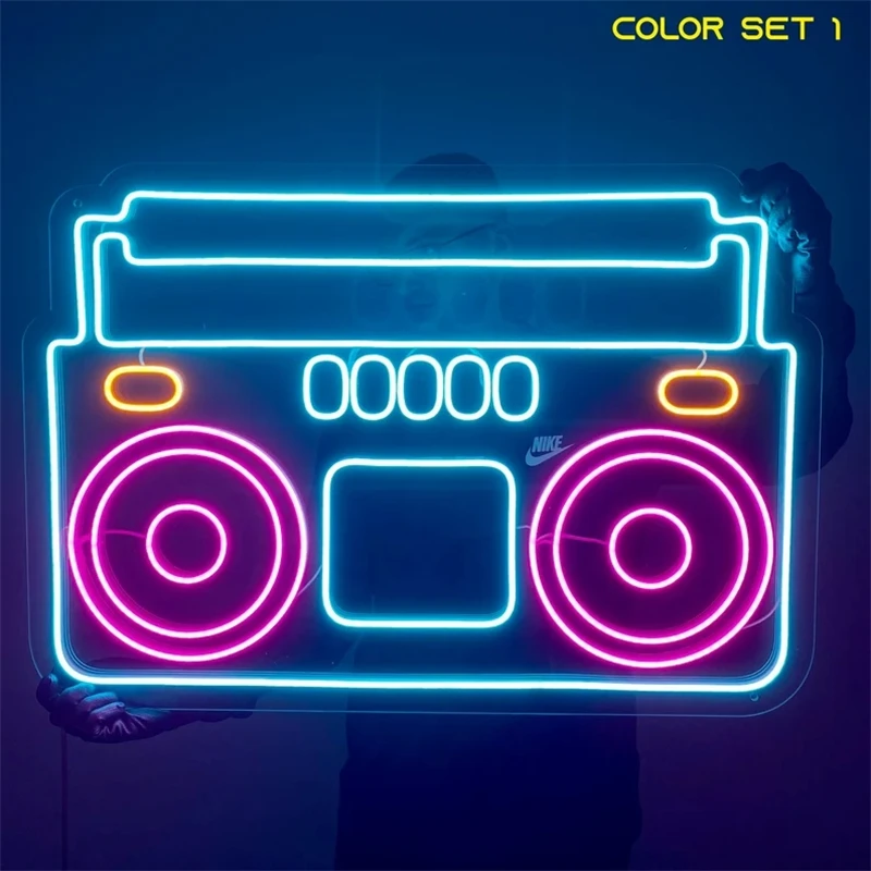 Ineonlife Custom Neon Sign Made Tape Recorder Bar Party Club Vibe Bedroom Studio Light Personality Wall Decorate Boy Girl Gift