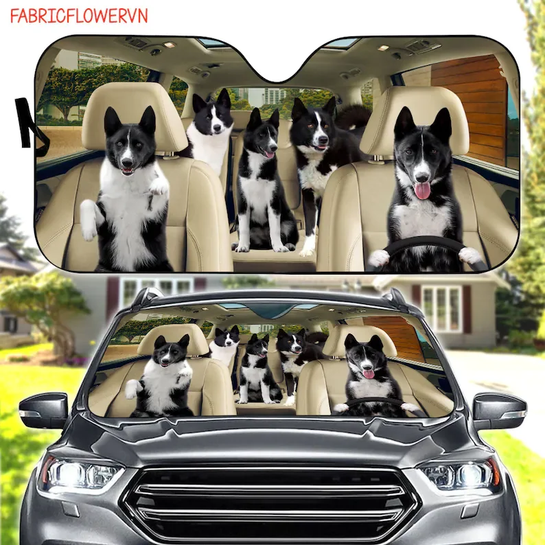 

Karelian Bear Dog Car Sunshade, Karelian Bear Dog Car Decoration, Dog Windshield, Dog Lovers, Dog Car Sunshade, Gift For Mom, Gi