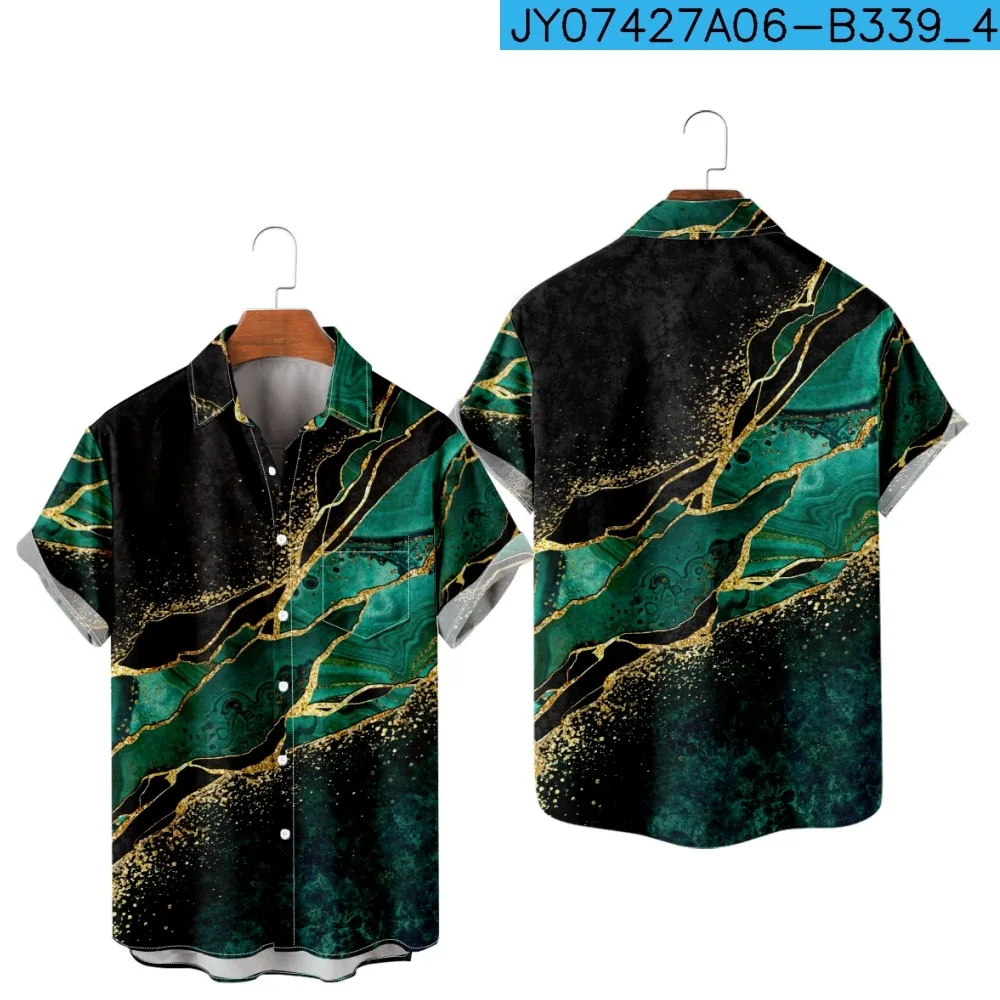 

Marble Print Style Short Sleeve Shirt Casual Kawaii Unisex Clothing