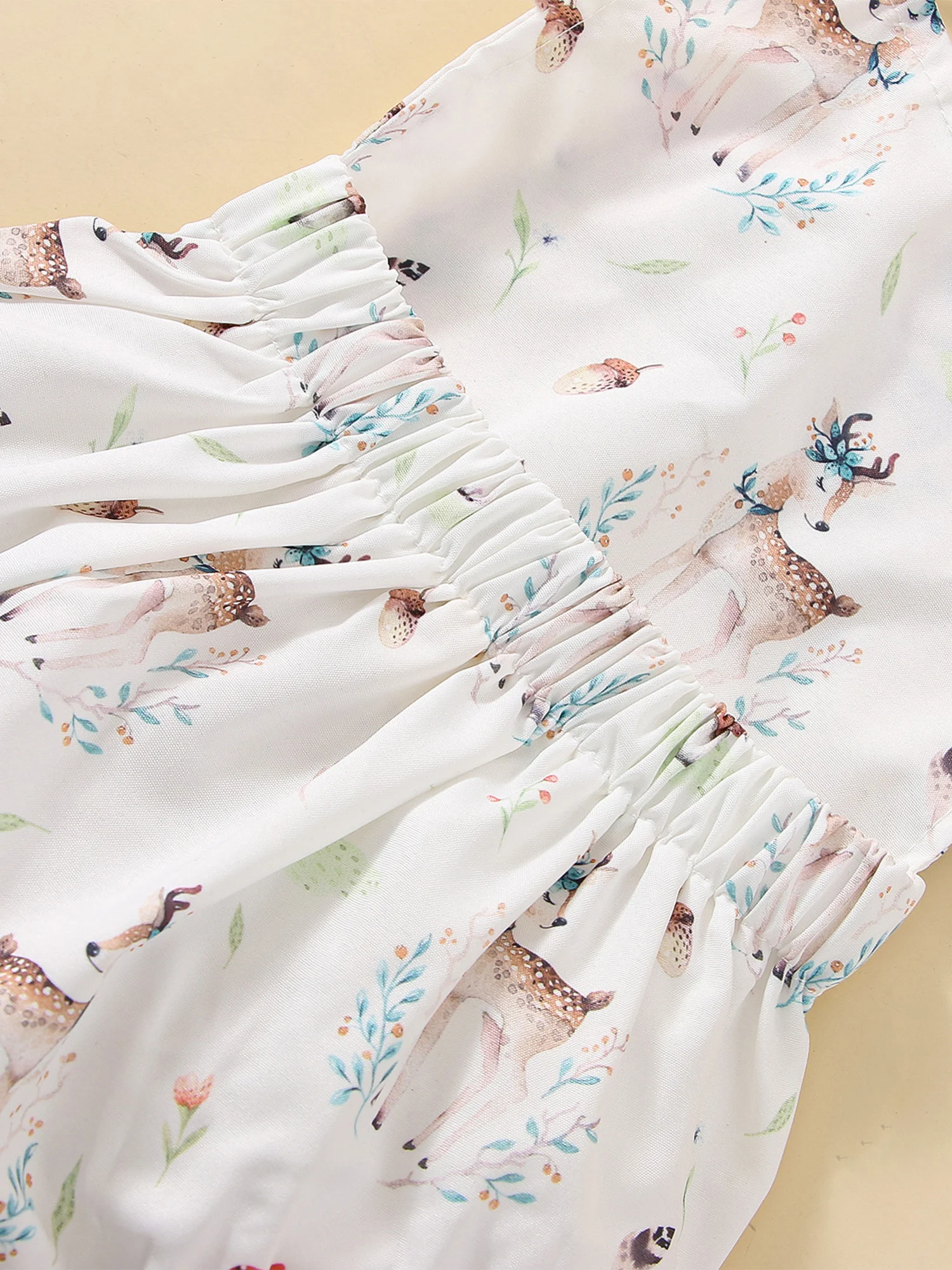 

Baby Boy Romper Sleeveless Hanging Neck Dinosaur Print Loose Buttons Summer Short Romper