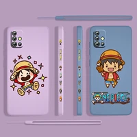 one piece luffy hot for samsung galaxy a73 a53 a33 a52 a32 a22 a71 a51 a21s a03s a50 4g 5g liquid left rope phone case cover