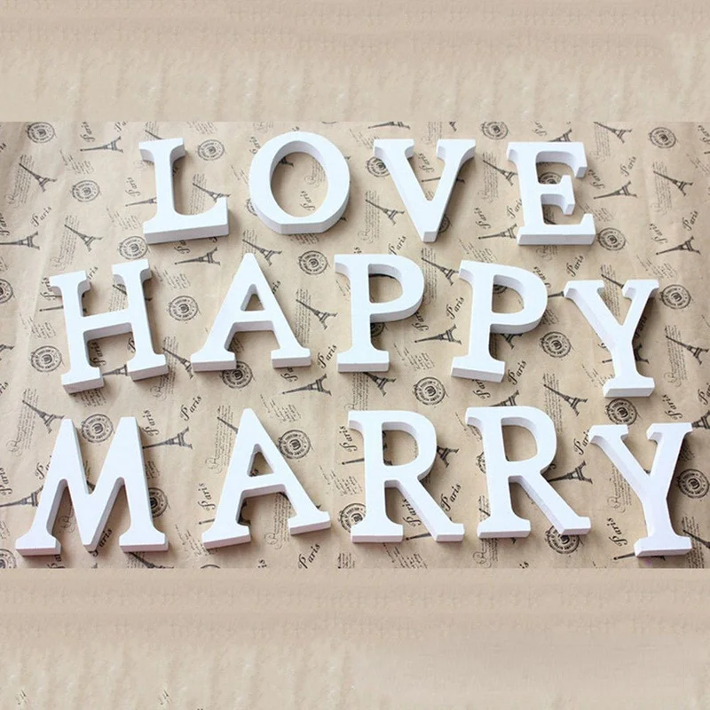 

Wooden Letters Diy Freestanding Wood White Alphabet Wedding Birthday Party Home Decorations Personalised Alphabet Ornament