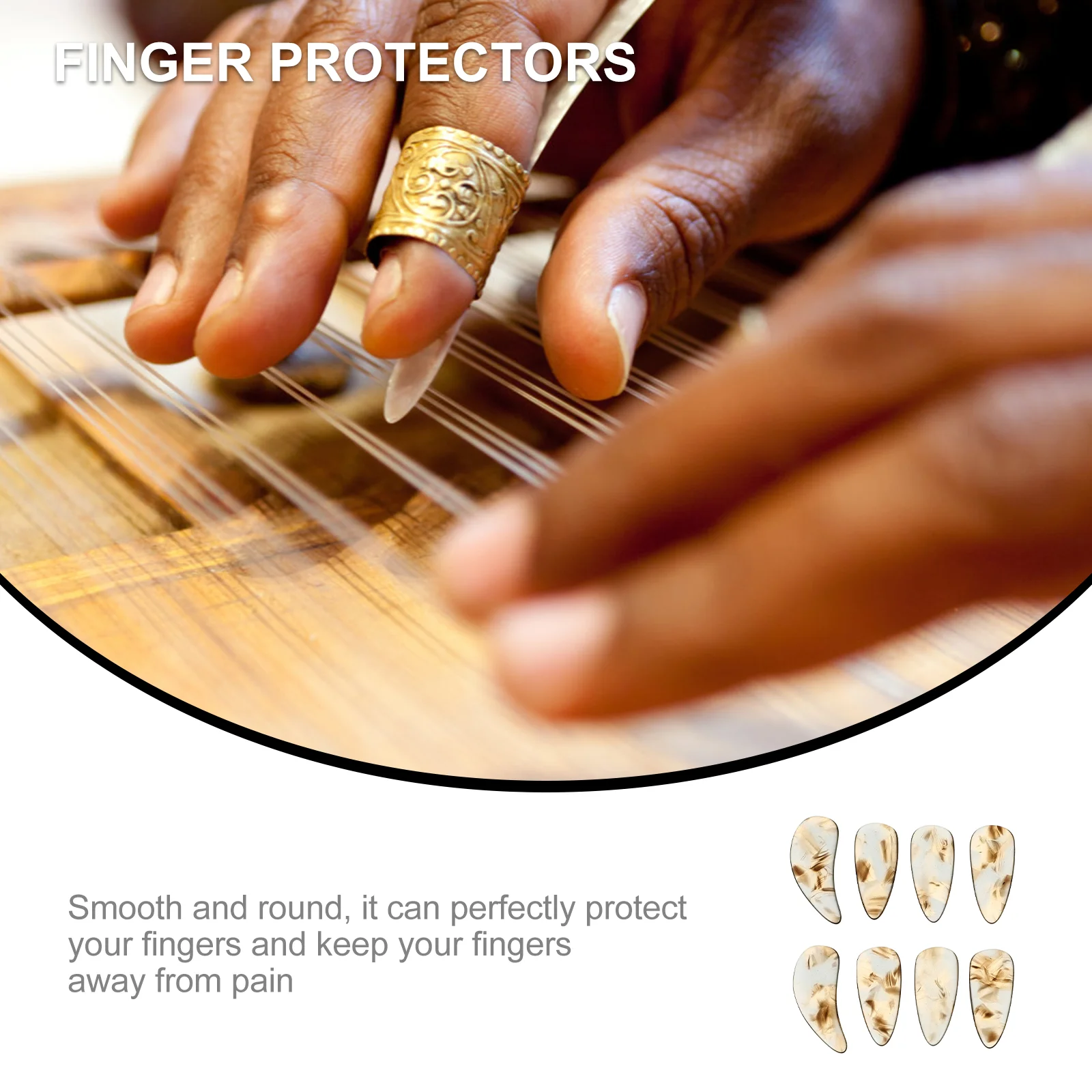 8 шт. гаджеты для ногтей детей искусственные Guqin принадлежности плектра пальцев