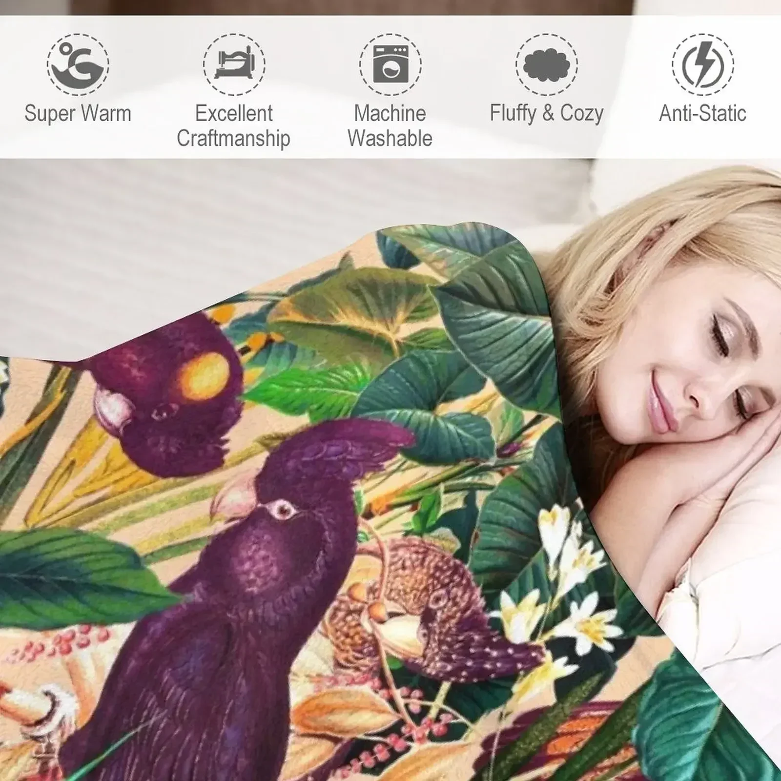 Одеяло с цветочным рисунком и птицами XLII одеяло индивидуальный подарок на диван